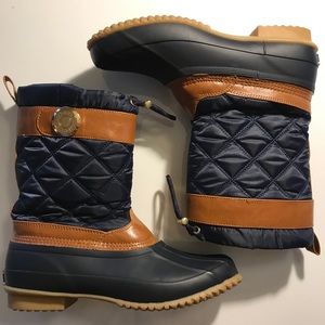 Navy, Black and Brown Duck Boots Women Size 9